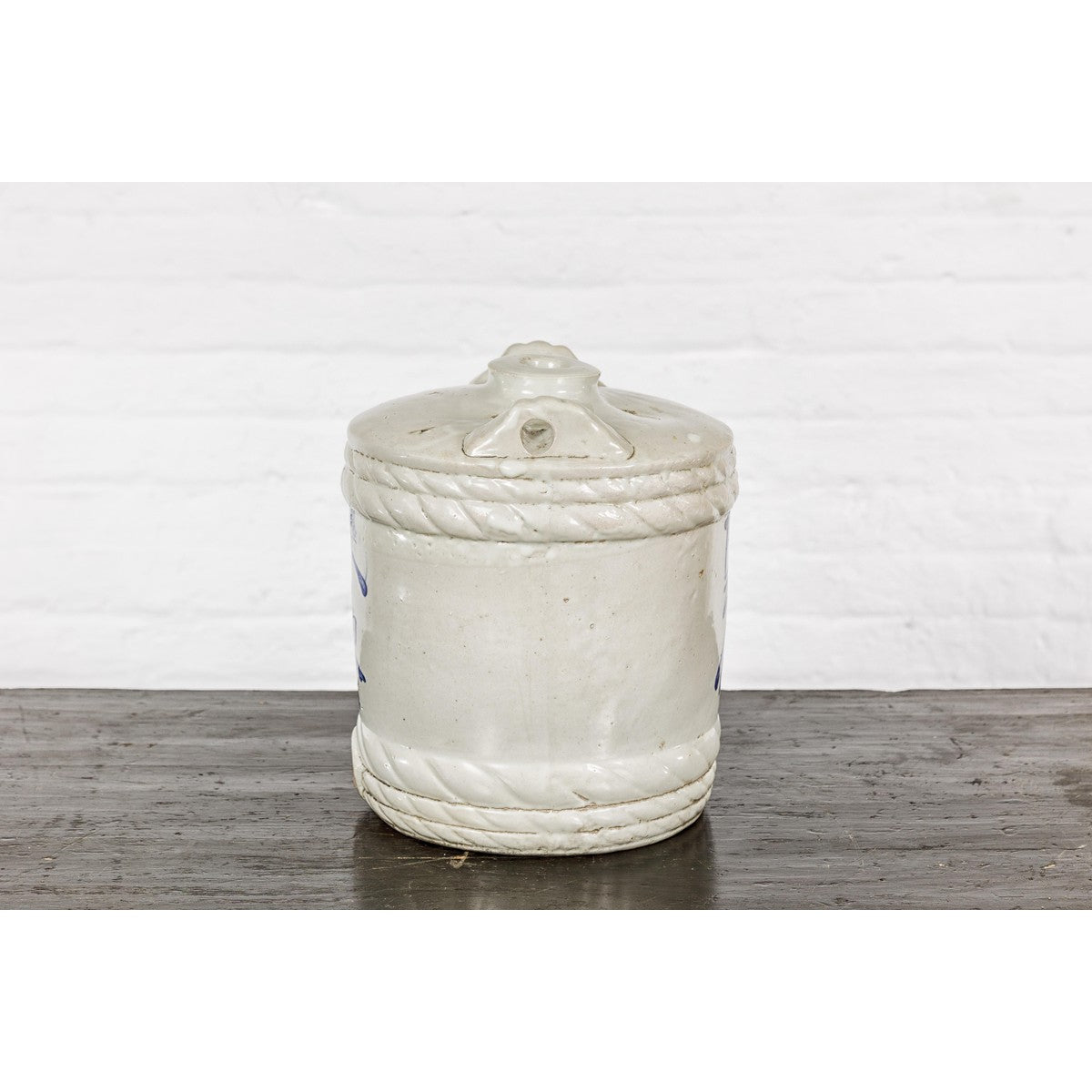 Meiji Period 19th Century Barrel Shaped Sake Jar with Calligraphy-15. Asian & Chinese Furniture, Art, Antiques, Vintage Home Décor for sale at FEA Home