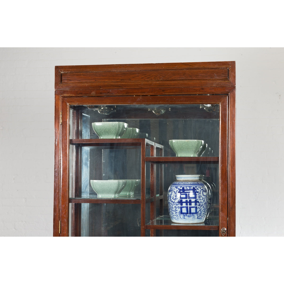Qing Dynasty Style Retrofitted Vitrine Cabinet with Mirrors and Spot Lights-3. Asian & Chinese Furniture, Art, Antiques, Vintage Home Décor for sale at FEA Home