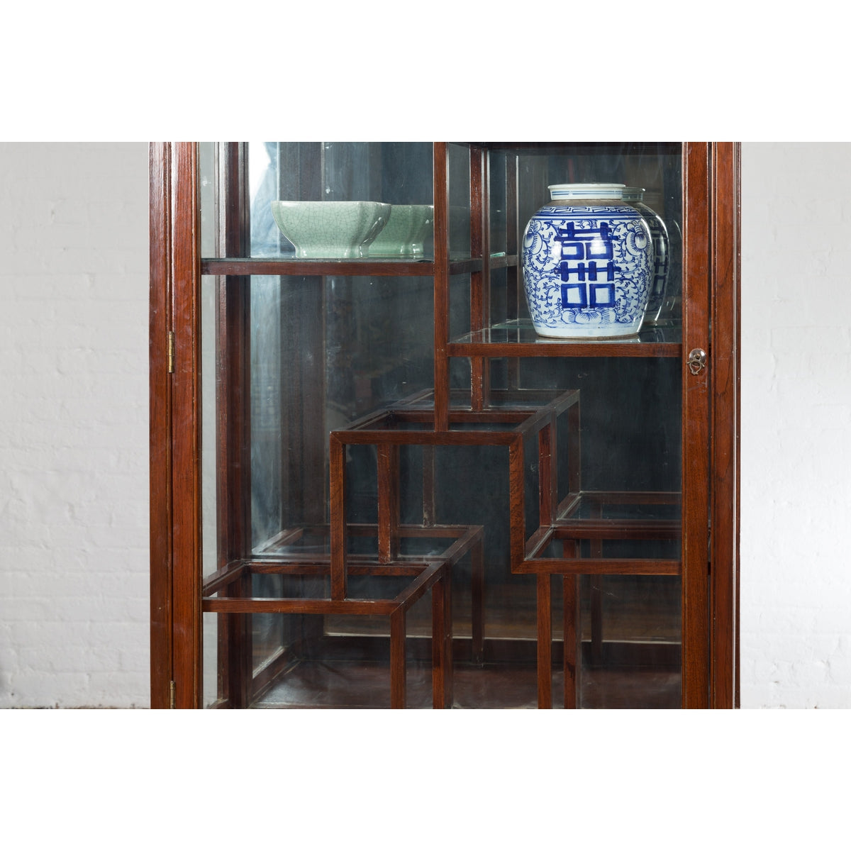 Qing Dynasty Style Retrofitted Vitrine Cabinet with Mirrors and Spot Lights-4. Asian & Chinese Furniture, Art, Antiques, Vintage Home Décor for sale at FEA Home