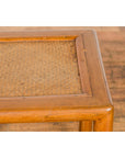 Antique Small Square Side Table with Rattan Insert and Humpback Stretcher-13. Asian & Chinese Furniture, Art, Antiques, Vintage Home Décor for sale at FEA Home