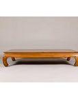 Large Light Brown Teak Vintage Coffee Table with Carved Chow Legs-2. Asian & Chinese Furniture, Art, Antiques, Vintage Home Décor for sale at FEA Home