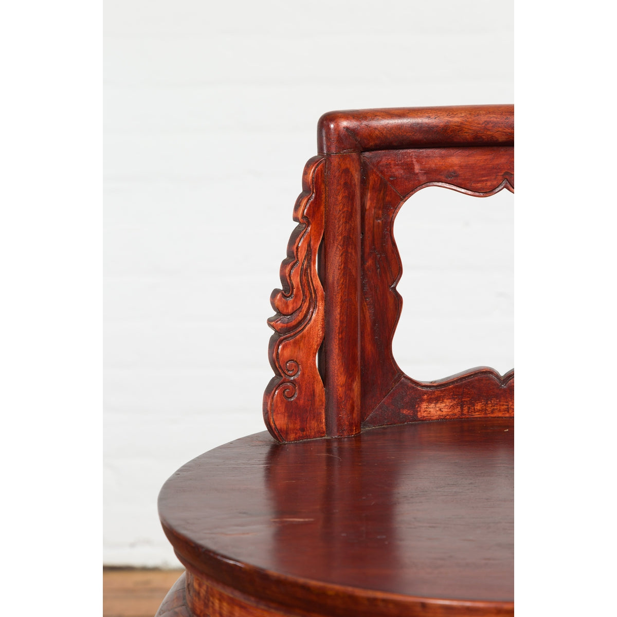 Chinese Late Qing Dynasty Diminutive Chair with Carved Back and Curving Legs-10. Asian & Chinese Furniture, Art, Antiques, Vintage Home Décor for sale at FEA Home