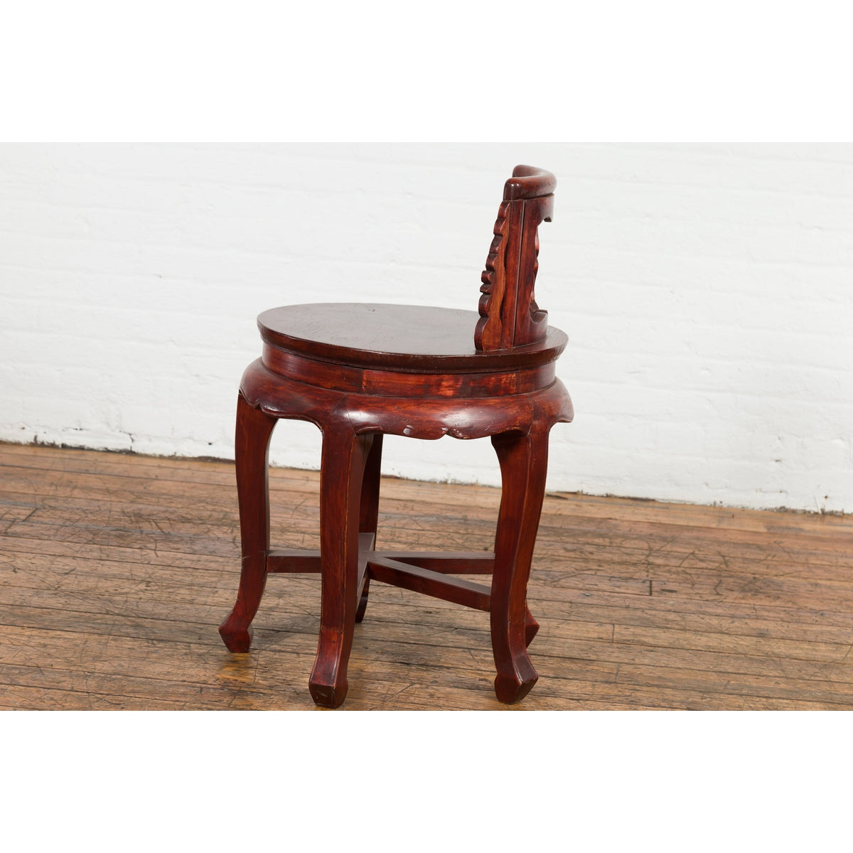 Chinese Late Qing Dynasty Diminutive Chair with Carved Back and Curving Legs-3. Asian & Chinese Furniture, Art, Antiques, Vintage Home Décor for sale at FEA Home