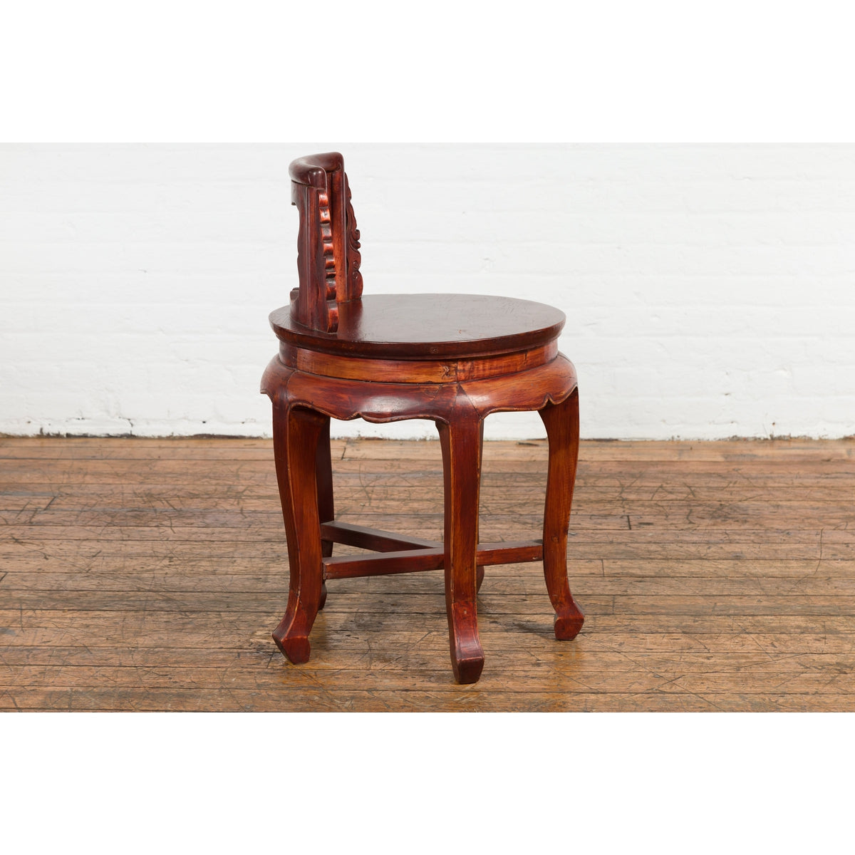 Chinese Late Qing Dynasty Diminutive Chair with Carved Back and Curving Legs-4. Asian & Chinese Furniture, Art, Antiques, Vintage Home Décor for sale at FEA Home