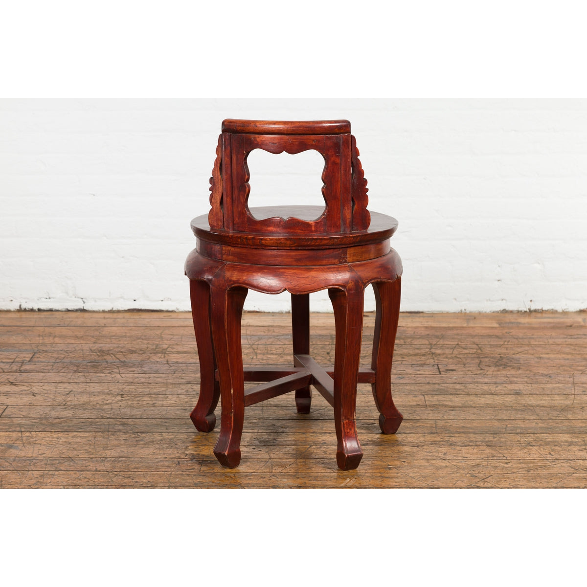 Chinese Late Qing Dynasty Diminutive Chair with Carved Back and Curving Legs-5. Asian & Chinese Furniture, Art, Antiques, Vintage Home Décor for sale at FEA Home