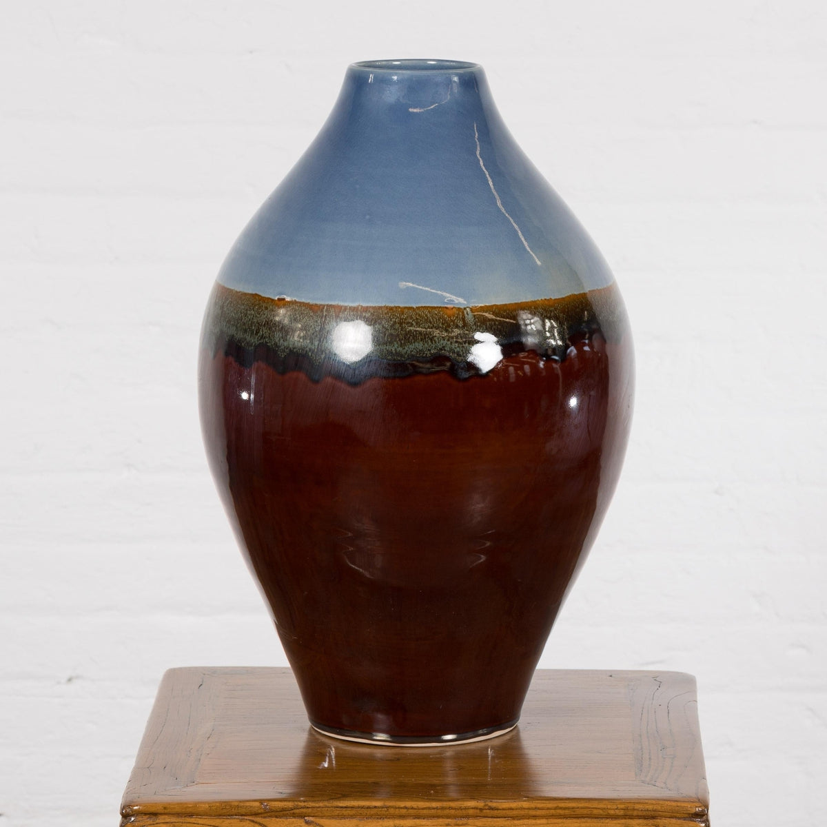 Contemporary Ceramic Vase with Blue & Brown Glaze-11. Asian & Chinese Furniture, Art, Antiques, Vintage Home Décor for sale at FEA Home