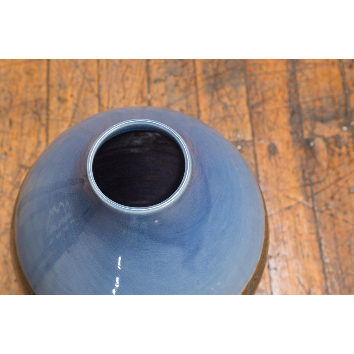Contemporary Ceramic Vase with Blue & Brown Glaze-13. Asian & Chinese Furniture, Art, Antiques, Vintage Home Décor for sale at FEA Home