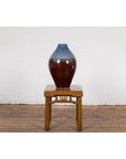 Contemporary Ceramic Vase with Blue & Brown Glaze-4. Asian & Chinese Furniture, Art, Antiques, Vintage Home Décor for sale at FEA Home
