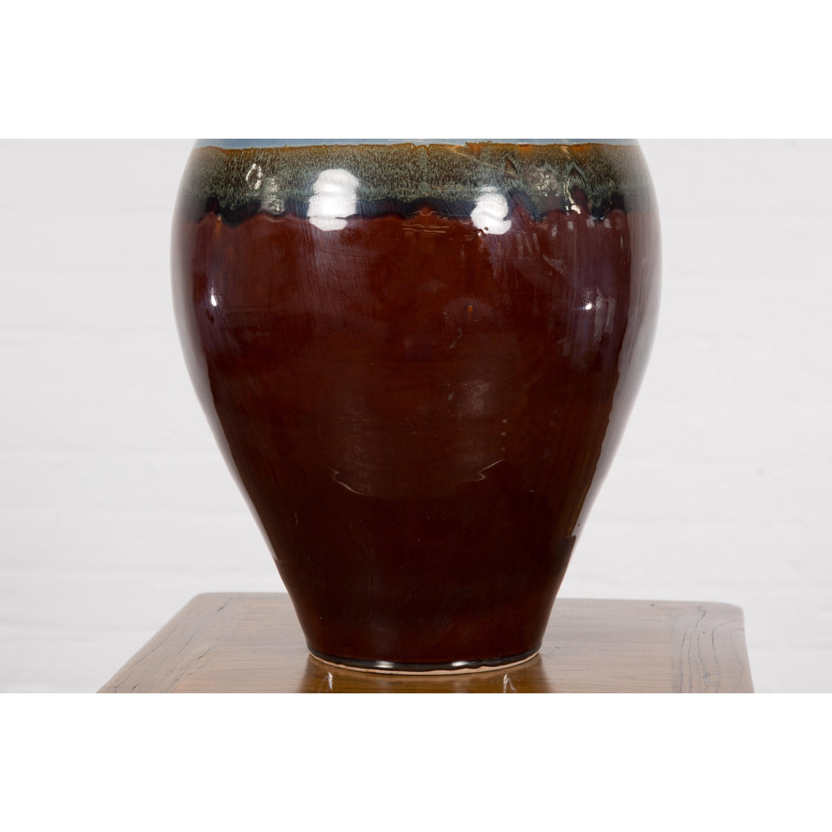 Contemporary Ceramic Vase with Blue & Brown Glaze-7. Asian & Chinese Furniture, Art, Antiques, Vintage Home Décor for sale at FEA Home