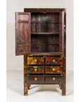 Qing Dynasty Hand-Painted Cabinet with Floral Décor, Doors and Drawers-10. Asian & Chinese Furniture, Art, Antiques, Vintage Home Décor for sale at FEA Home