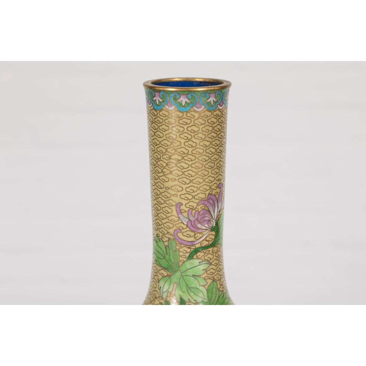 Vintage Pair of Floral Chinese Vases-10. Asian & Chinese Furniture, Art, Antiques, Vintage Home Décor for sale at FEA Home