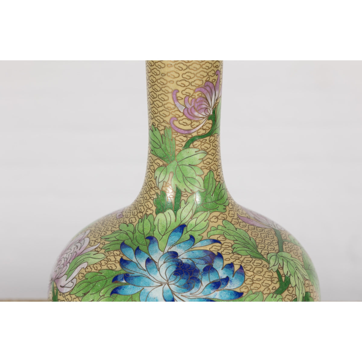 Vintage Pair of Floral Chinese Vases-11. Asian & Chinese Furniture, Art, Antiques, Vintage Home Décor for sale at FEA Home