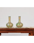 Vintage Pair of Floral Chinese Vases-15. Asian & Chinese Furniture, Art, Antiques, Vintage Home Décor for sale at FEA Home
