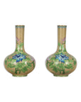 Vintage Pair of Floral Chinese Vases-19. Asian & Chinese Furniture, Art, Antiques, Vintage Home Décor for sale at FEA Home