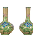 Vintage Pair of Floral Chinese Vases-1. Asian & Chinese Furniture, Art, Antiques, Vintage Home Décor for sale at FEA Home