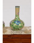Vintage Pair of Floral Chinese Vases-6. Asian & Chinese Furniture, Art, Antiques, Vintage Home Décor for sale at FEA Home