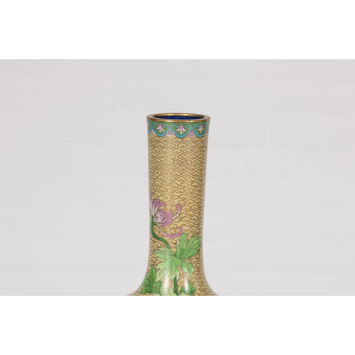 Vintage Pair of Floral Chinese Vases-7. Asian & Chinese Furniture, Art, Antiques, Vintage Home Décor for sale at FEA Home