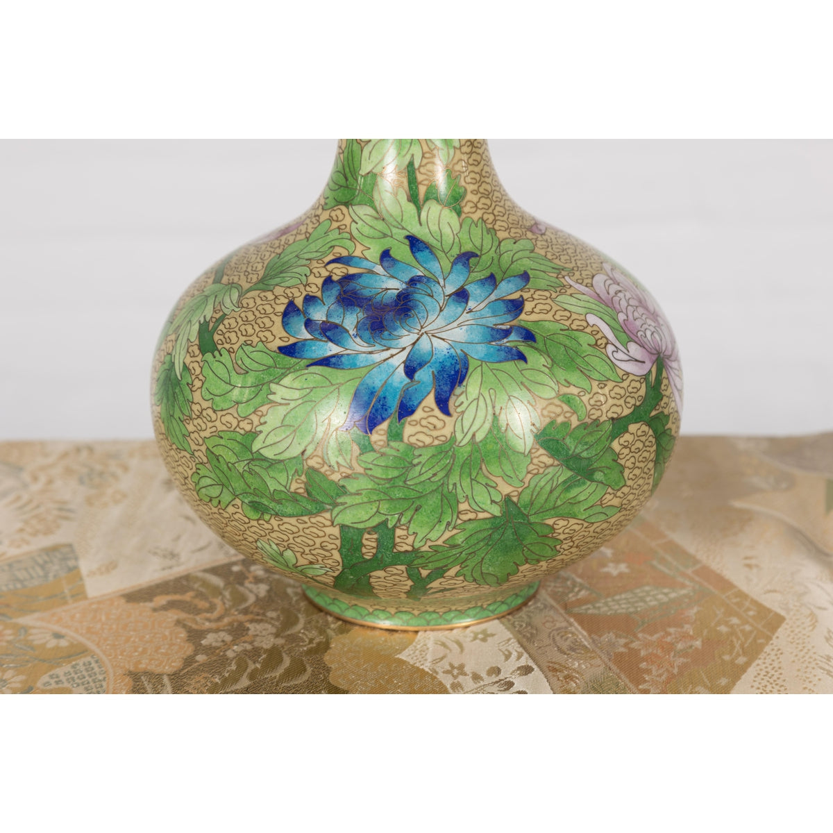 Vintage Pair of Floral Chinese Vases-9. Asian & Chinese Furniture, Art, Antiques, Vintage Home Décor for sale at FEA Home