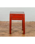 Antique Qing Dynasty Red Lacquer Side Table-11. Asian & Chinese Furniture, Art, Antiques, Vintage Home Décor for sale at FEA Home