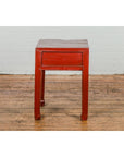 Antique Qing Dynasty Red Lacquer Side Table-12. Asian & Chinese Furniture, Art, Antiques, Vintage Home Décor for sale at FEA Home