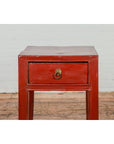 Antique Qing Dynasty Red Lacquer Side Table-4. Asian & Chinese Furniture, Art, Antiques, Vintage Home Décor for sale at FEA Home