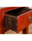 Antique Qing Dynasty Red Lacquer Side Table-9. Asian & Chinese Furniture, Art, Antiques, Vintage Home Décor for sale at FEA Home