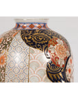 Arita Japanese Style Vase with Gold, Blue and Orange Floral Motifs-10. Asian & Chinese Furniture, Art, Antiques, Vintage Home Décor for sale at FEA Home