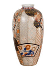 Arita Japanese Style Vase with Gold, Blue and Orange Floral Motifs-18. Asian & Chinese Furniture, Art, Antiques, Vintage Home Décor for sale at FEA Home