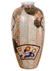 Arita Japanese Style Vase with Gold, Blue and Orange Floral Motifs-1. Asian & Chinese Furniture, Art, Antiques, Vintage Home Décor for sale at FEA Home