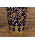 Pair of Dark Blue and Gold Vintage Vases with Intricate Design-10. Asian & Chinese Furniture, Art, Antiques, Vintage Home Décor for sale at FEA Home