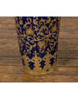 Pair of Dark Blue and Gold Vintage Vases with Intricate Design-12. Asian & Chinese Furniture, Art, Antiques, Vintage Home Décor for sale at FEA Home