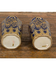 Pair of Dark Blue and Gold Vintage Vases with Intricate Design-18. Asian & Chinese Furniture, Art, Antiques, Vintage Home Décor for sale at FEA Home