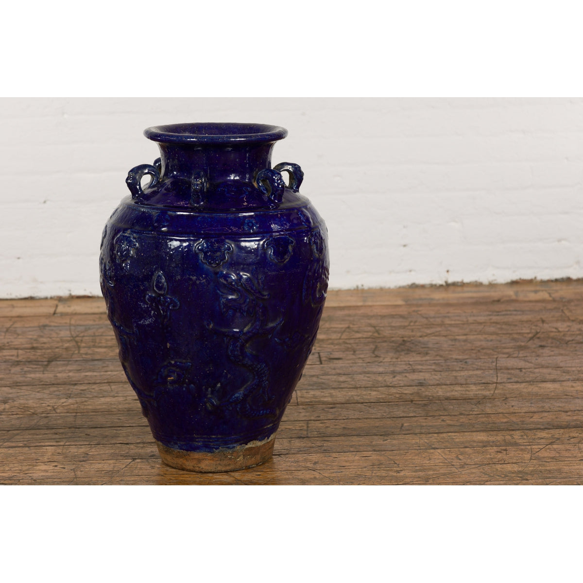 19th Century Qing Dynasty Chinese Cobalt Blue Martaban Jar with Dragon Motif-13. Asian & Chinese Furniture, Art, Antiques, Vintage Home Décor for sale at FEA Home