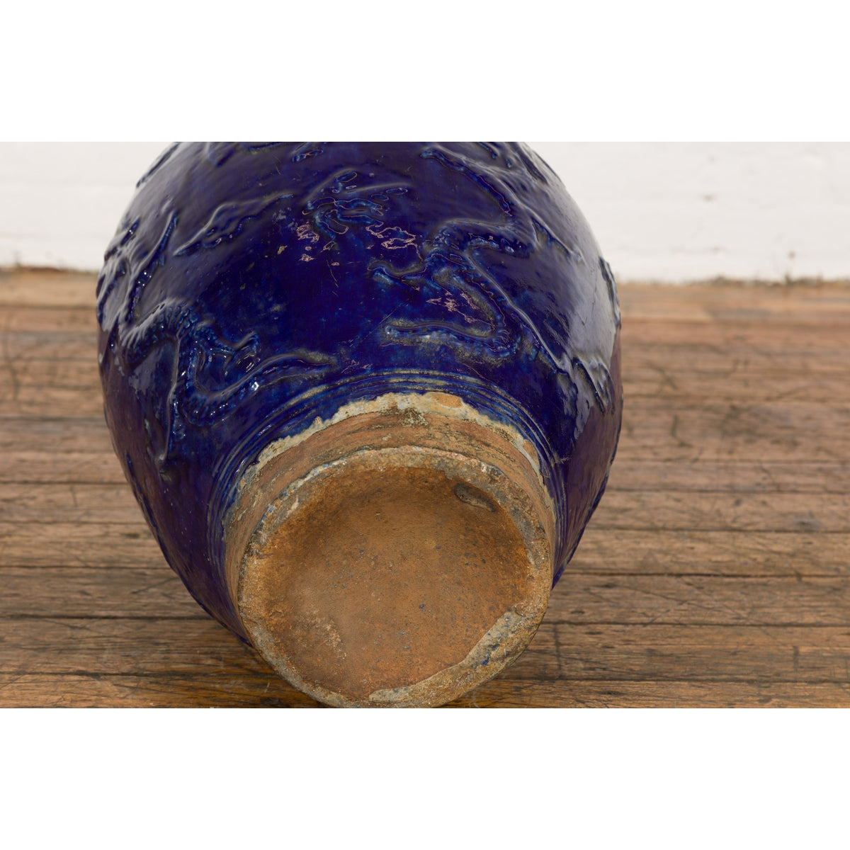 19th Century Qing Dynasty Chinese Cobalt Blue Martaban Jar with Dragon Motif-17. Asian & Chinese Furniture, Art, Antiques, Vintage Home Décor for sale at FEA Home