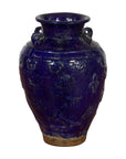 19th Century Qing Dynasty Chinese Cobalt Blue Martaban Jar with Dragon Motif-1. Asian & Chinese Furniture, Art, Antiques, Vintage Home Décor for sale at FEA Home