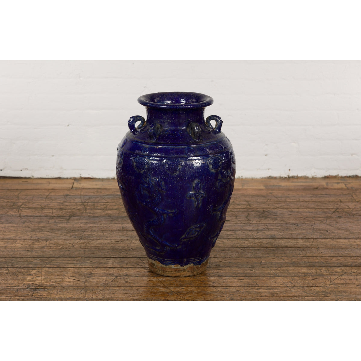 19th Century Qing Dynasty Chinese Cobalt Blue Martaban Jar with Dragon Motif-2. Asian & Chinese Furniture, Art, Antiques, Vintage Home Décor for sale at FEA Home