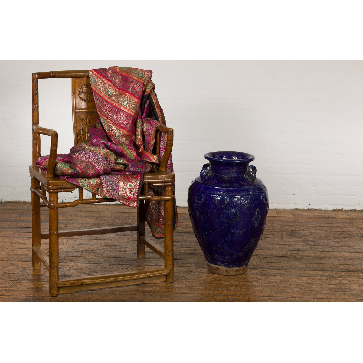 19th Century Qing Dynasty Chinese Cobalt Blue Martaban Jar with Dragon Motif-3. Asian & Chinese Furniture, Art, Antiques, Vintage Home Décor for sale at FEA Home