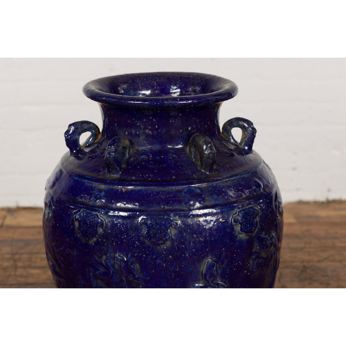 19th Century Qing Dynasty Chinese Cobalt Blue Martaban Jar with Dragon Motif-5. Asian & Chinese Furniture, Art, Antiques, Vintage Home Décor for sale at FEA Home