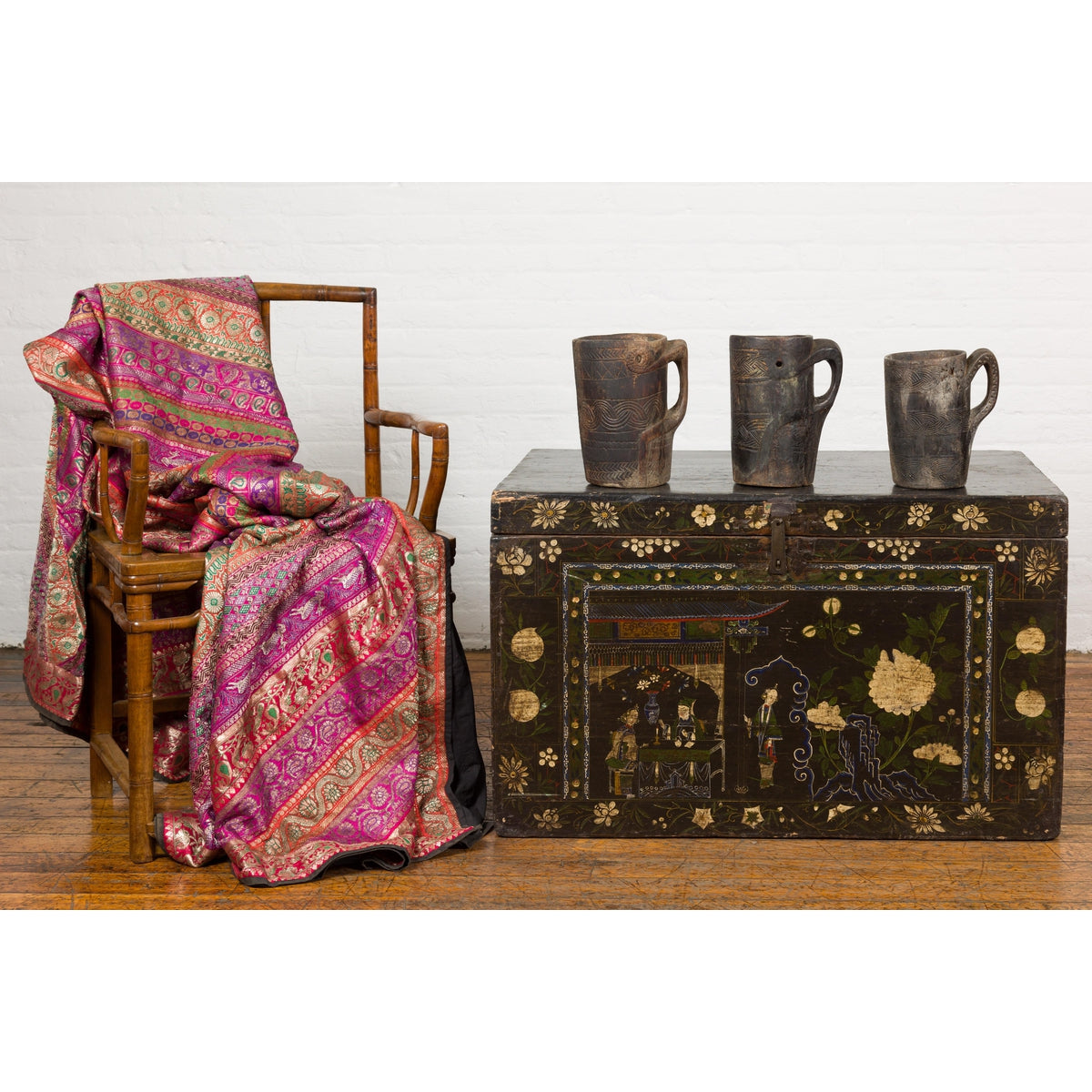 19th Century Naga Milk Jugs with Carved Décor and Rustic Character, Sold Each-2. Asian & Chinese Furniture, Art, Antiques, Vintage Home Décor for sale at FEA Home