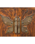 Antique Side Cabinet with Large Butterfly on Doors-13. Asian & Chinese Furniture, Art, Antiques, Vintage Home Décor for sale at FEA Home
