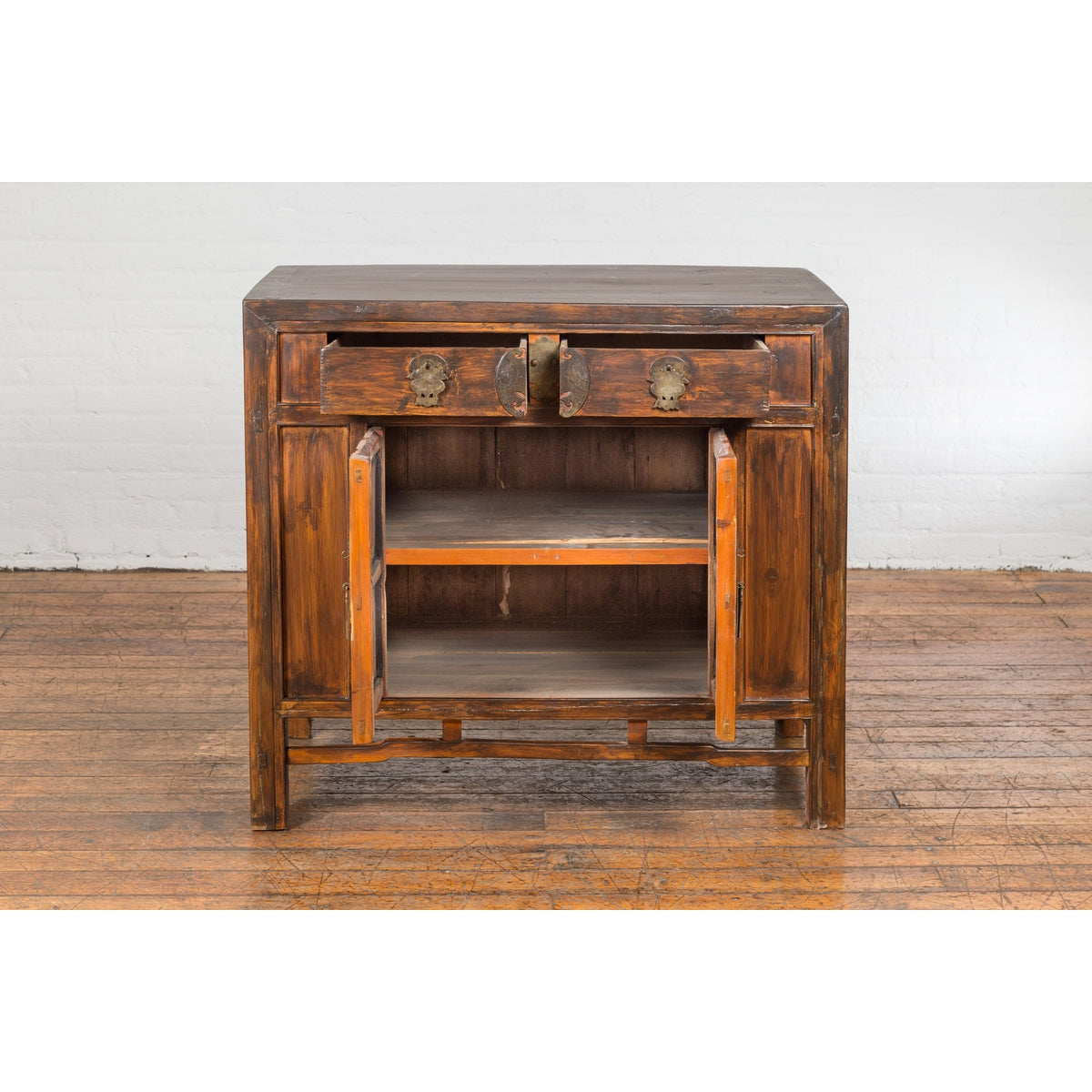 Antique Side Cabinet with Large Butterfly on Doors-15. Asian & Chinese Furniture, Art, Antiques, Vintage Home Décor for sale at FEA Home