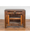 Antique Side Cabinet with Large Butterfly on Doors-15. Asian & Chinese Furniture, Art, Antiques, Vintage Home Décor for sale at FEA Home