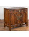Antique Side Cabinet with Large Butterfly on Doors-16. Asian & Chinese Furniture, Art, Antiques, Vintage Home Décor for sale at FEA Home