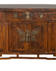 Antique Side Cabinet with Large Butterfly on Doors-1. Asian & Chinese Furniture, Art, Antiques, Vintage Home Décor for sale at FEA Home