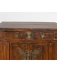 Antique Side Cabinet with Large Butterfly on Doors-3. Asian & Chinese Furniture, Art, Antiques, Vintage Home Décor for sale at FEA Home