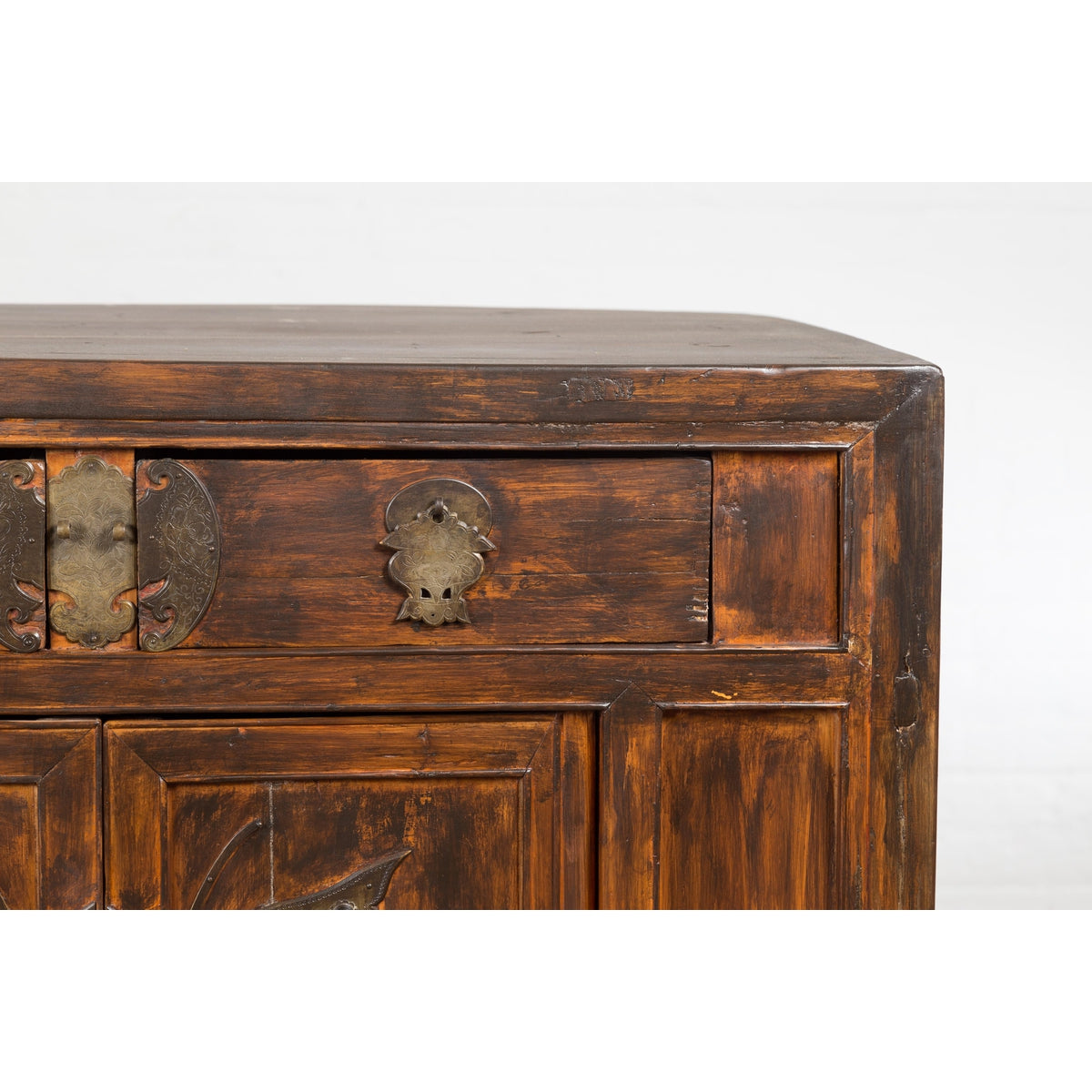 Antique Side Cabinet with Large Butterfly on Doors-8. Asian & Chinese Furniture, Art, Antiques, Vintage Home Décor for sale at FEA Home