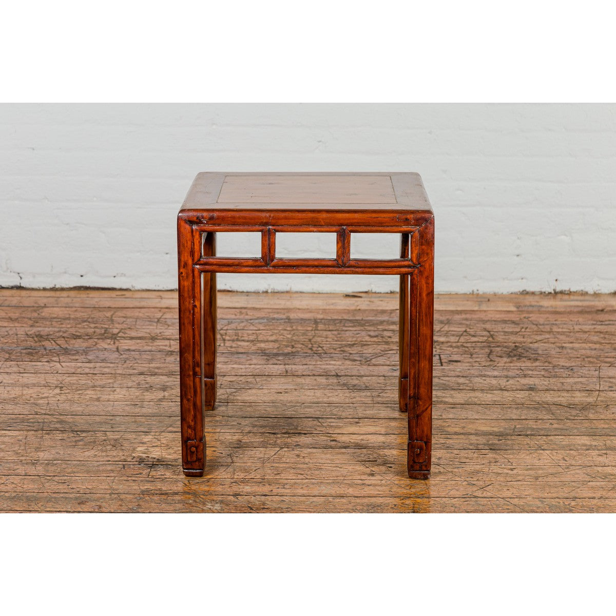 Late Qing Dynasty Period Side Table with Pillar Strut Motifs and Scroll Feet-14. Asian & Chinese Furniture, Art, Antiques, Vintage Home Décor for sale at FEA Home