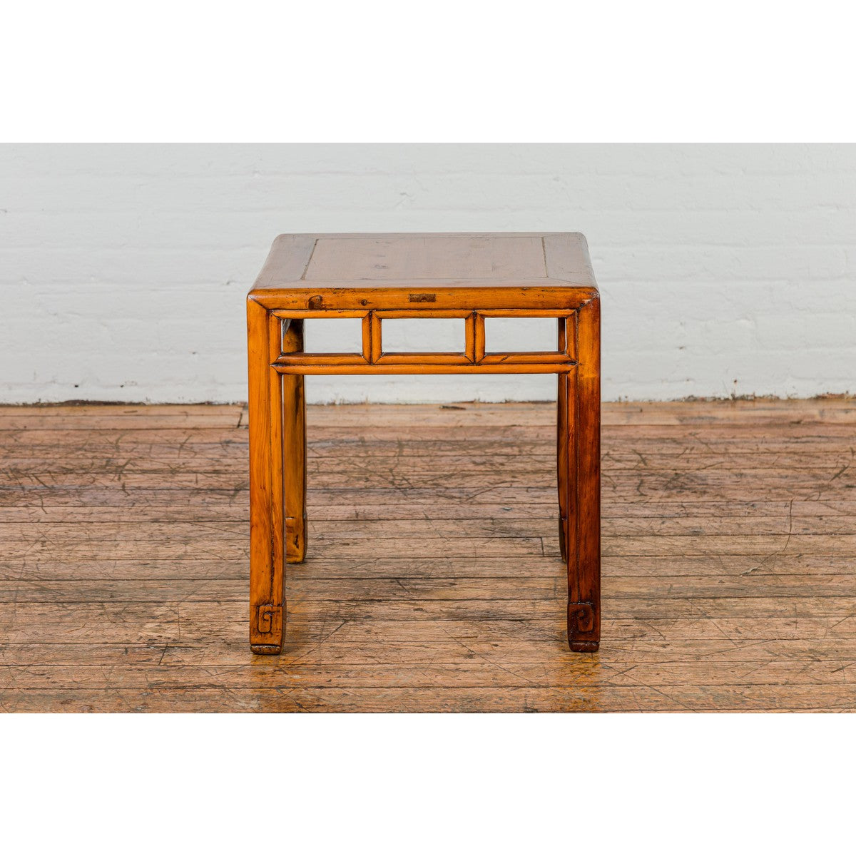 Late Qing Dynasty Period Side Table with Pillar Strut Motifs and Scroll Feet-15. Asian & Chinese Furniture, Art, Antiques, Vintage Home Décor for sale at FEA Home