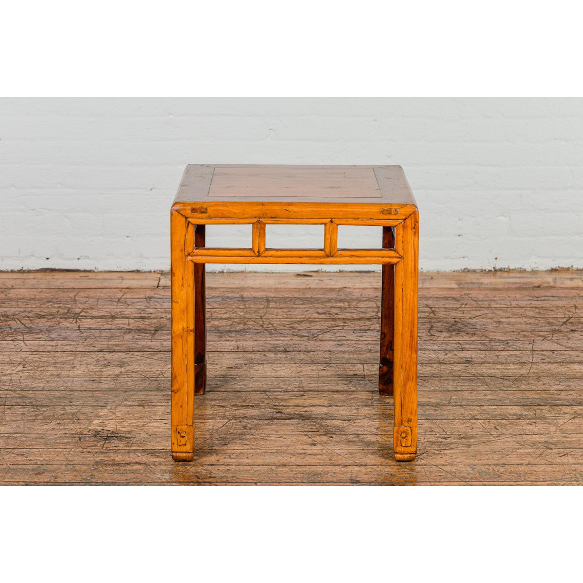 Late Qing Dynasty Period Side Table with Pillar Strut Motifs and Scroll Feet-4. Asian & Chinese Furniture, Art, Antiques, Vintage Home Décor for sale at FEA Home