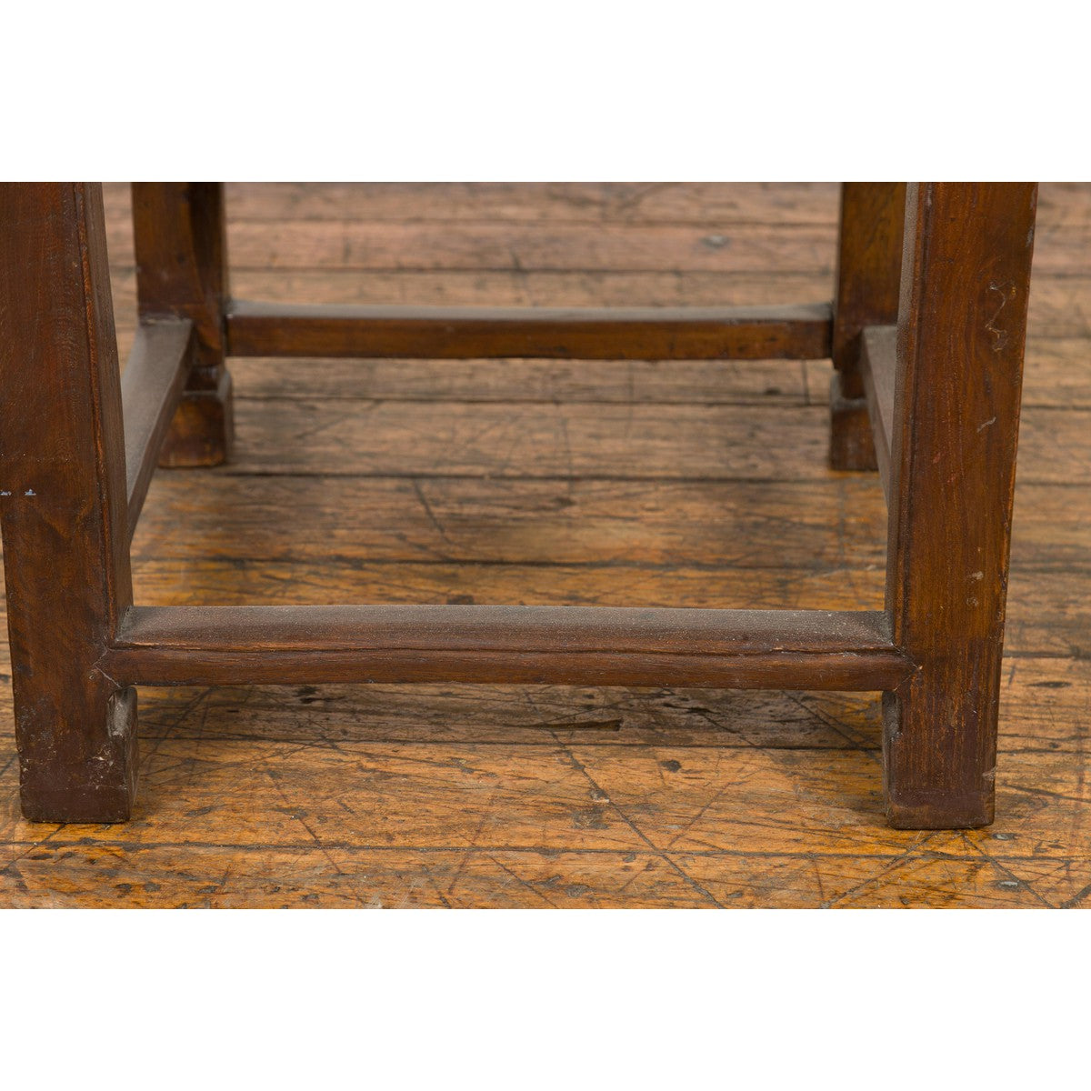 Side Table with Rattan Inset Top, Carved Apron and Horsehoof Feet-10. Asian & Chinese Furniture, Art, Antiques, Vintage Home Décor for sale at FEA Home
